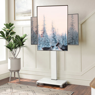 Meuy Modern Rolling TV Stand with Wheels for 32-70 inch LED/LCD TVs,Height Adjustment TV Console ,Hold Up to 88 Lbs
