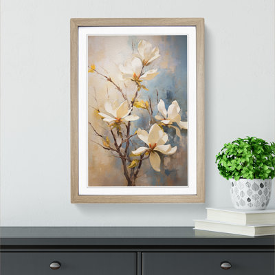 Magnolia Flower Impressionism - Framed Print