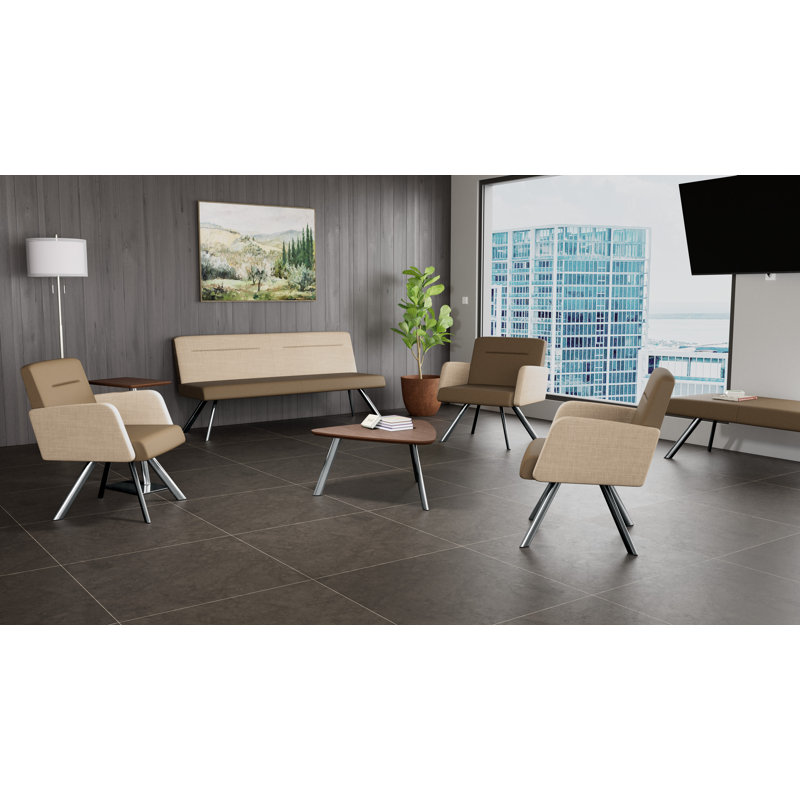 Fauteuil de réception Willow, Gris anthracite, Visite libre noire