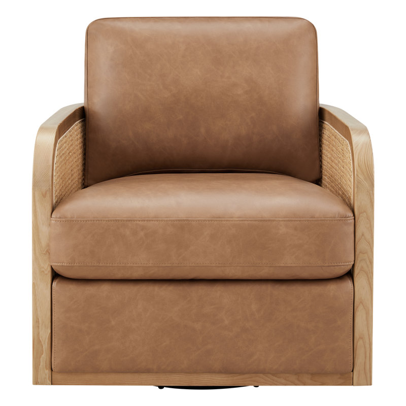 Fauteuil pivotant Juliette, Cuir végétalien chameau Copley