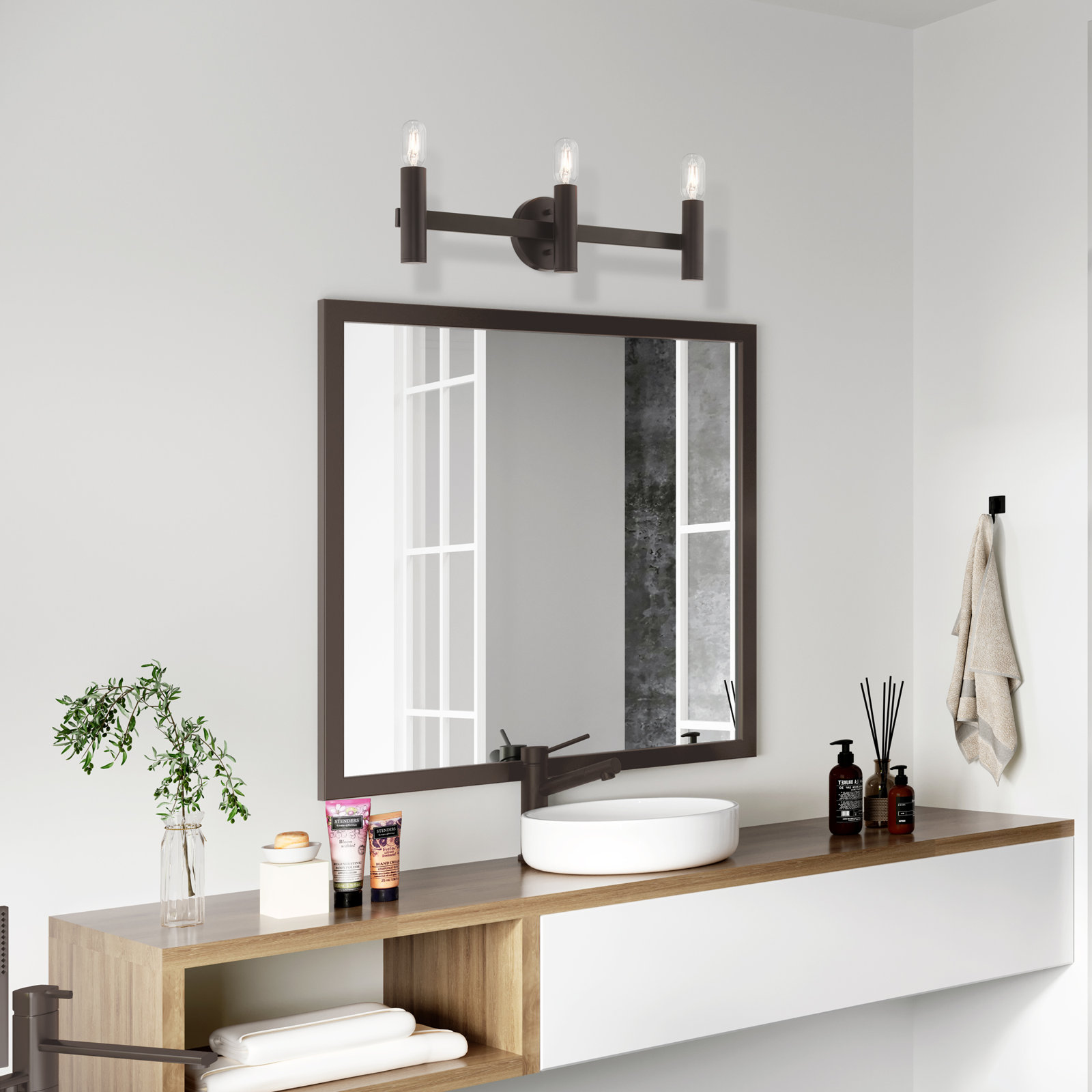 Martella 3 Light Dimmable Vanity Light, Bronze