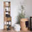 Tall Bathroom Storage Cabinet with Multiple Shelves and Vented Door, Brown and Grey - Elements Collection