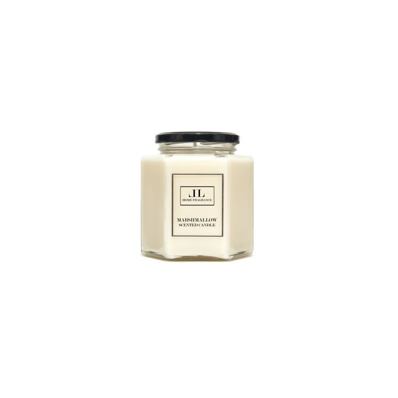 Marsmallow Scented Jar Candle, 10cm H x 8cm W x 8cm D