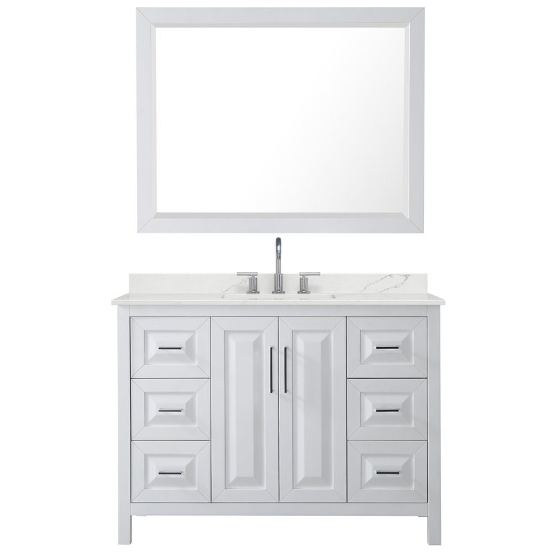 Daria 48'' W Vanity, Polished Chrome, White, Giotto Quartz