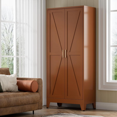 Armoire de rangement 71 po à 5 niveaux réglable en cuivre antique