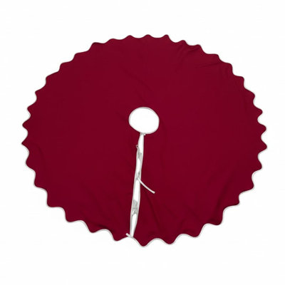 Scalloped Cotton Christmas Tree Skirt-54" Diameter