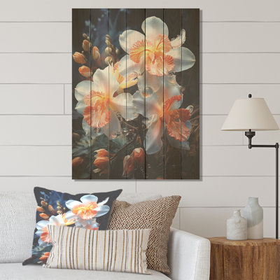 Stylish Orchid Blooms II - Orchids On Wood Print