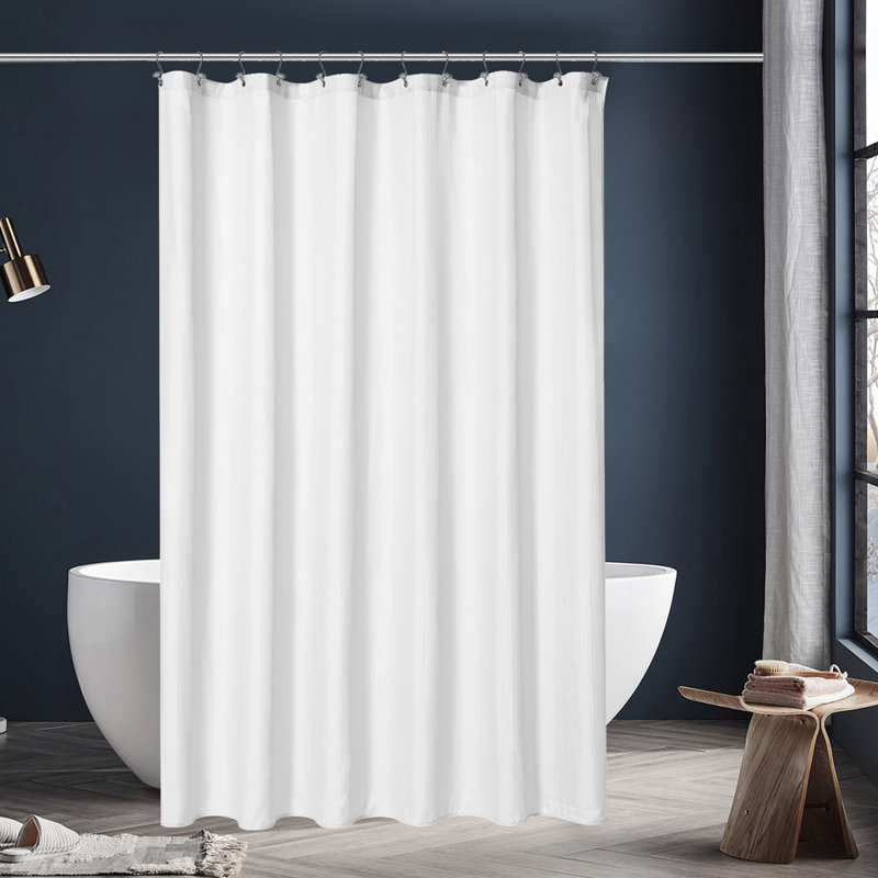 Rideau de douche en tissu hydrofuge, Blanc, H 72 po x l 72 po