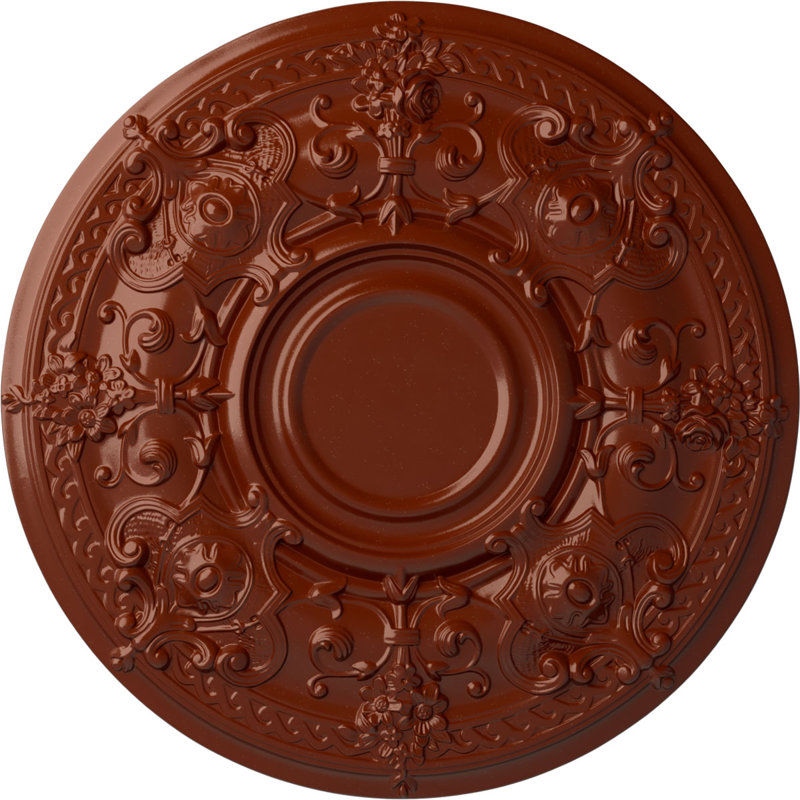 Endurathane Oslo Ceiling Medallion, 28 1/8"OD x 1 3/4"P (Fits Canopies up to 10 1/2"), Hand-Painted Firebrick Finish