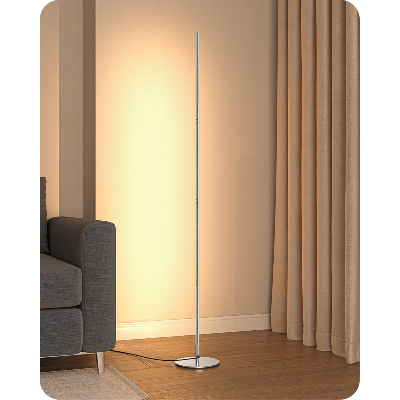 Dack 146cm LED Column Floor Lamp, Silver