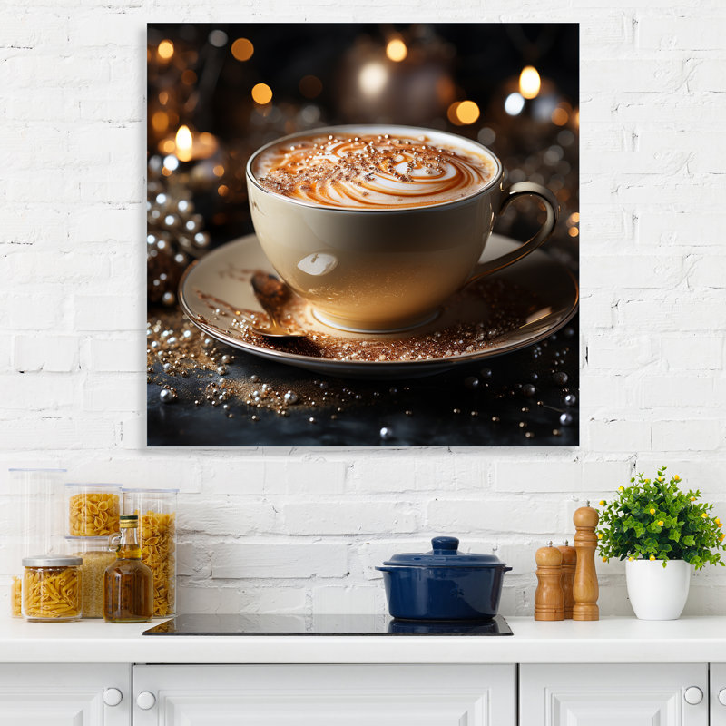 «Brown Golden Brew Brilliance Coffee II» - art mural café, H 36 po x l 36 po x P 1,5 po