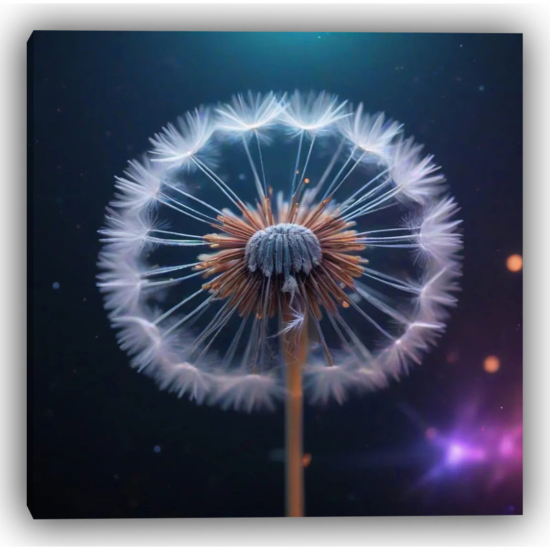 «Celestial Wish» - Pissenlit lueur sur toile tendue, H 20 po x l 20 po