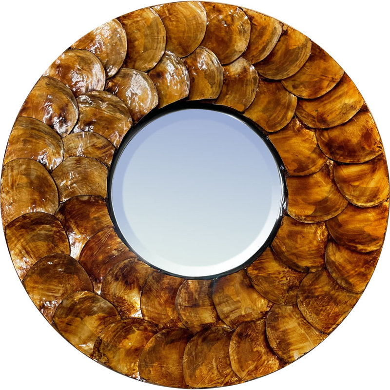 Miroir encadré en nacre de bronze 18 "x 18"