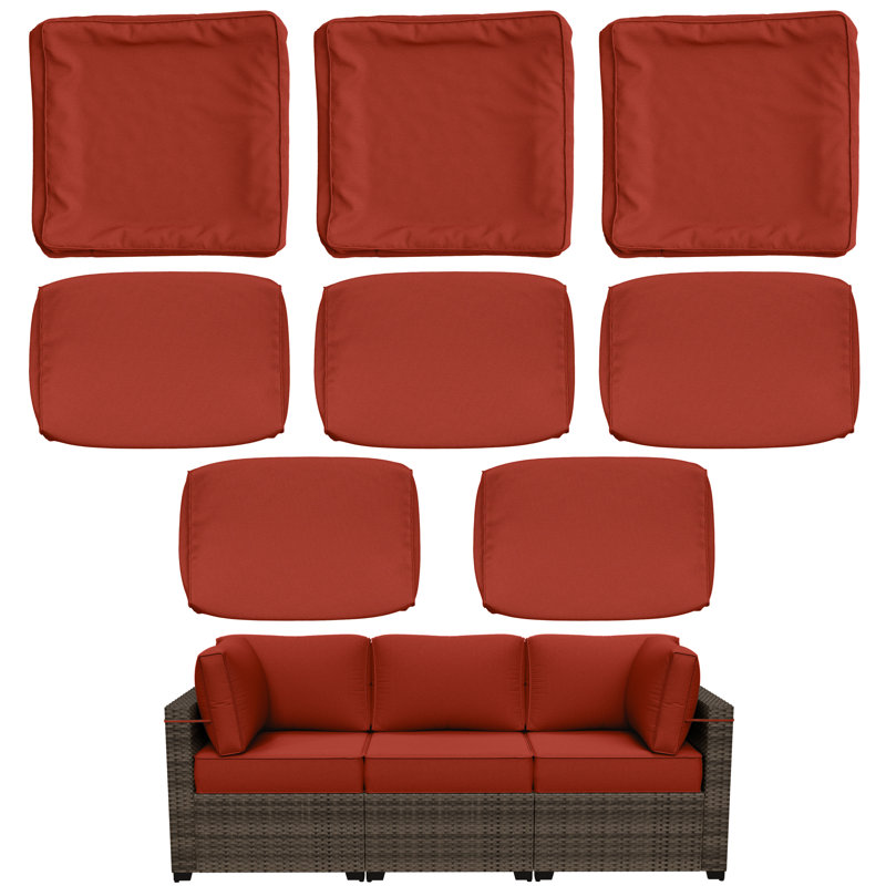 8 Pcs Outdoor Cushion Slipcovers All-Weather Patio Cushion Covers For Outdoor Furniture, Covers Only, Red Rose