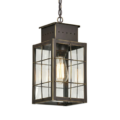 Laiton Traditions - Norfield - 1 lumière - 13 pouces - Bronze - Laiton massif - Luminaire suspendu
