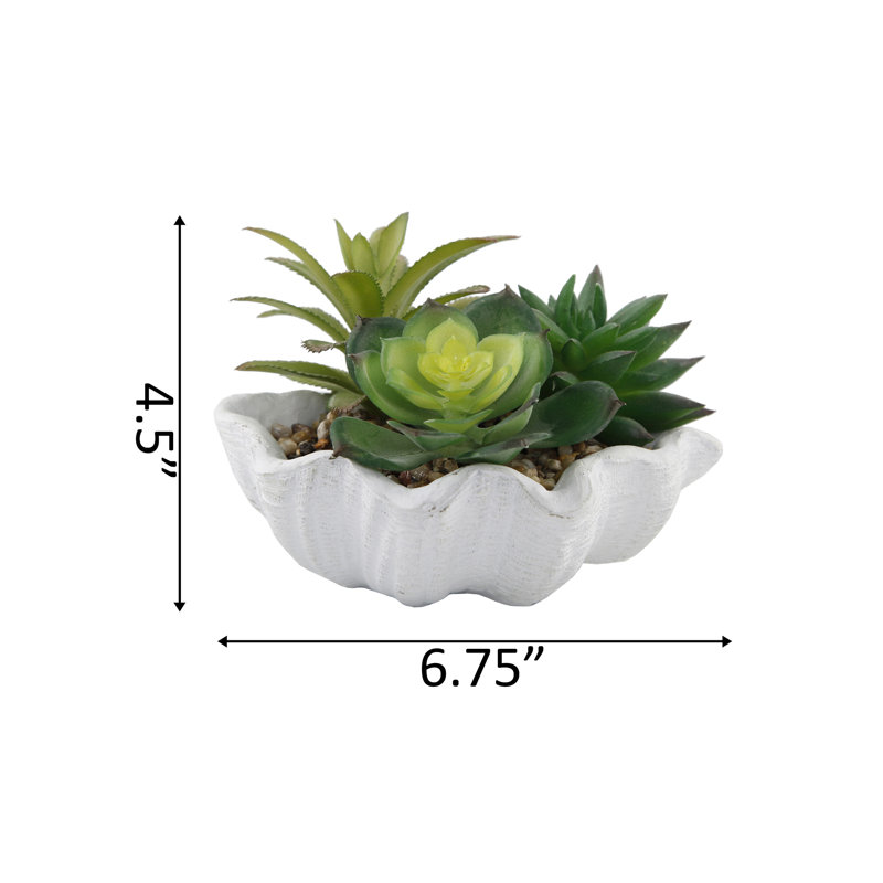 4.5'' Faux Succulent Plant in Cement Planter