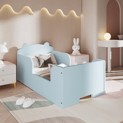 Lit de sol en forme d'ours pour tout-petit en bois massif 