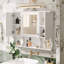 Armoire de rangement murale moderne avec tablettes ouvertes-1871662087