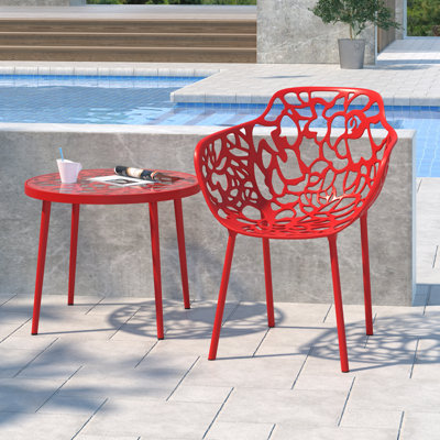Table d'appoint avec plateau en verre Rabia