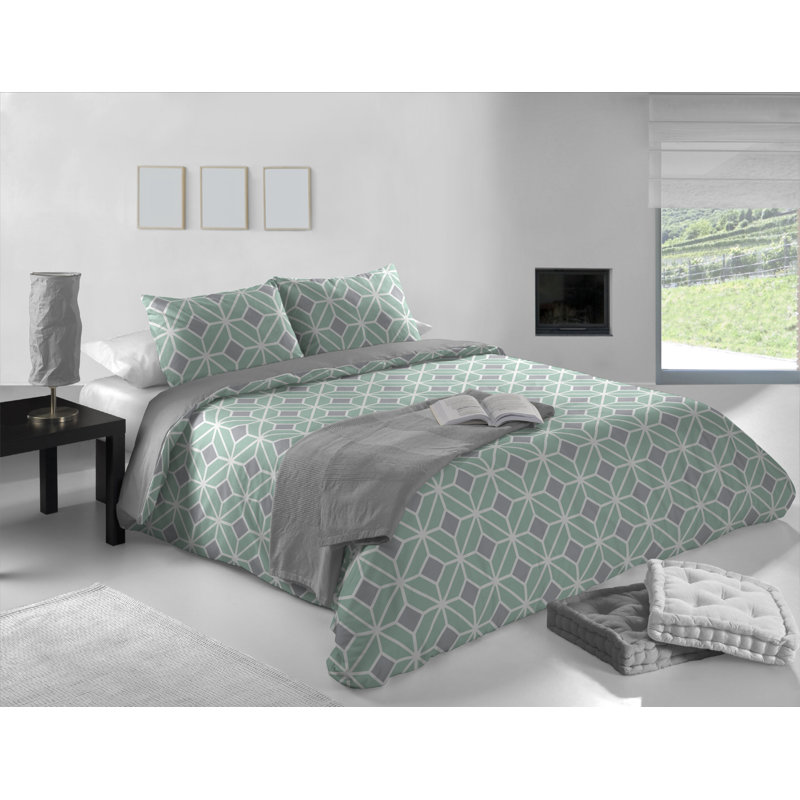 Ensemble de housse de couette en coton 3 pièces Gouchee Home Komet Aqua, Housse de couette très grand et 2 très grandes t