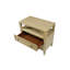 Table de chevet rustique à deux tiroirs avec tablette ouverte en bois brun clair / beige Onepc