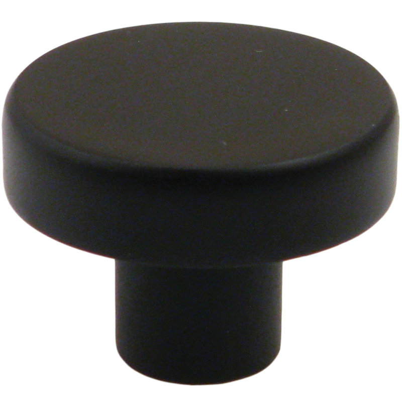 Modern 1 1/8" Diameter Mushroom Knob, Oil Rubbed Bronze, 1.38" H x 1.38" W x 1" D