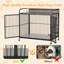 Mobilier de cage pour chien, cage pour chien d'intérieur avec mangeoire rotative à hauteur réglable-109694965-109694962