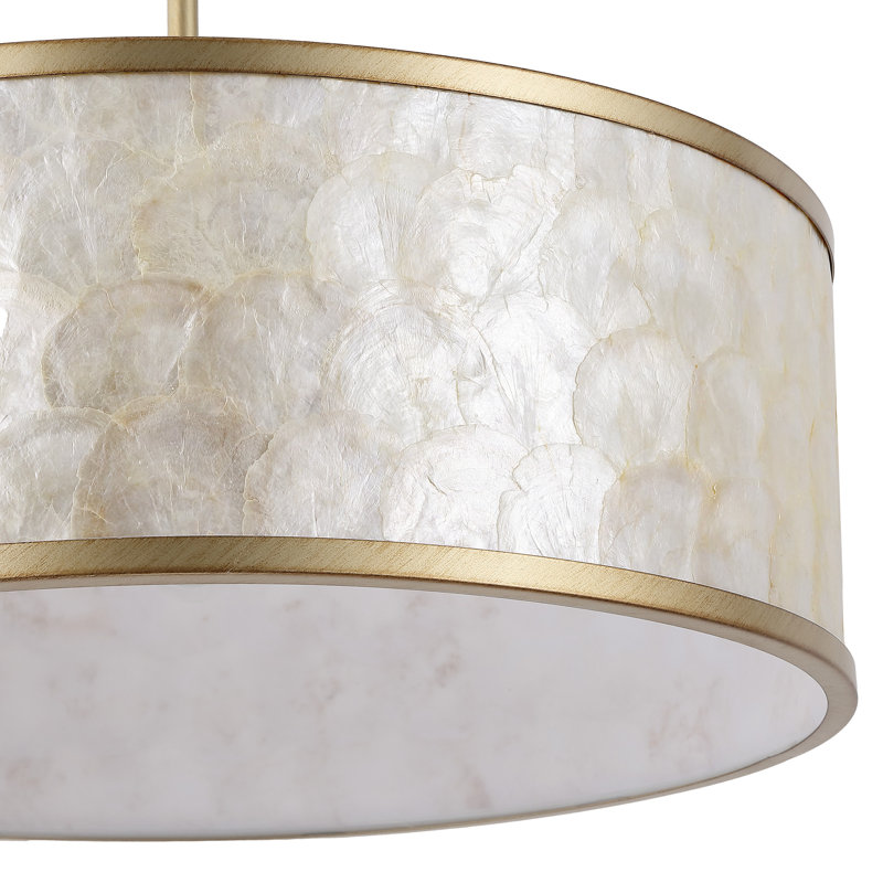 22" 5-Light Capiz Shell Drum Chandelier