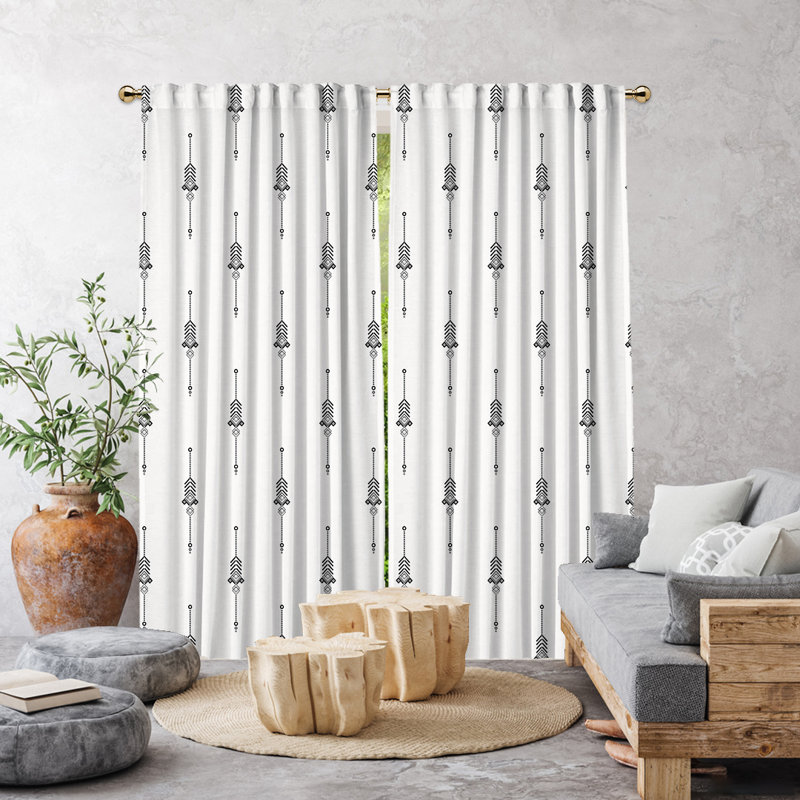Semi Sheer Curtain Pair, White, 52"W x 120"L