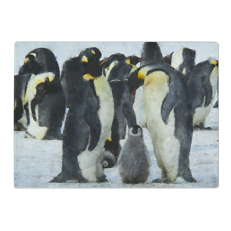 Emperor Penguins Painting Chopping Board, 28.5cm W x 39cm L