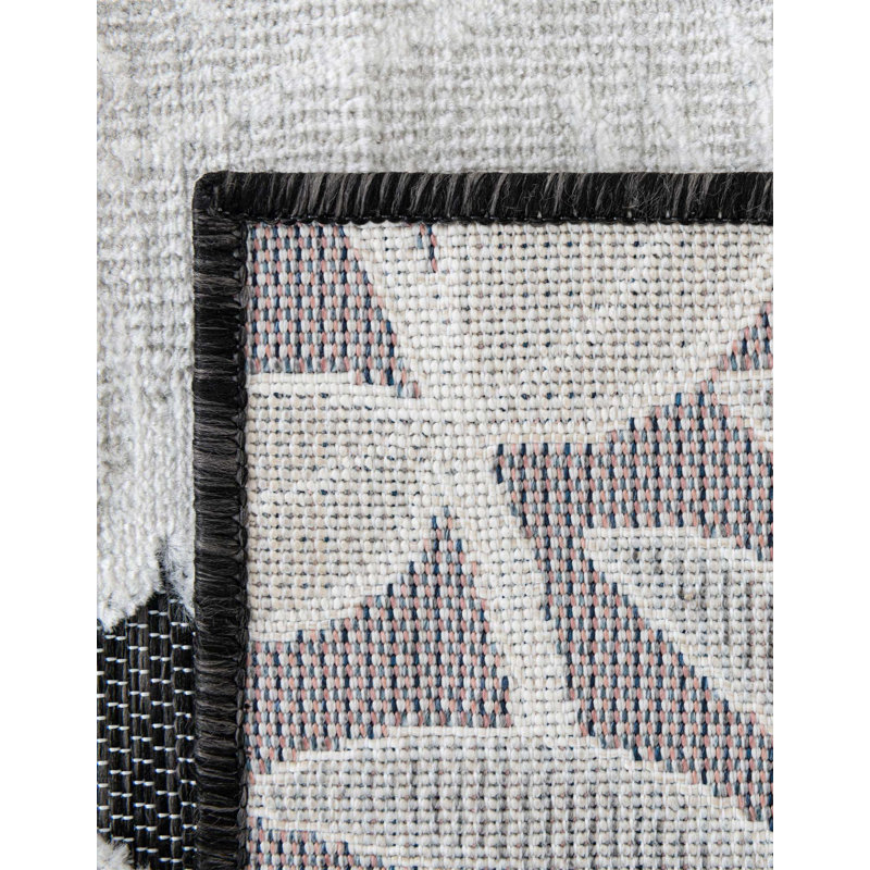 Tapis d'intérieur / extérieur en polypropylène à motif floral floral Firman Wygant, Rectangle 9 pi 9 po x 12 pi