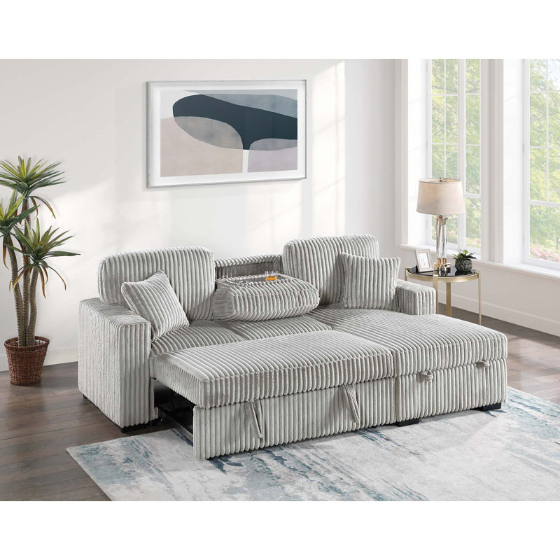 2-Piece Convertible Sectional, Ash