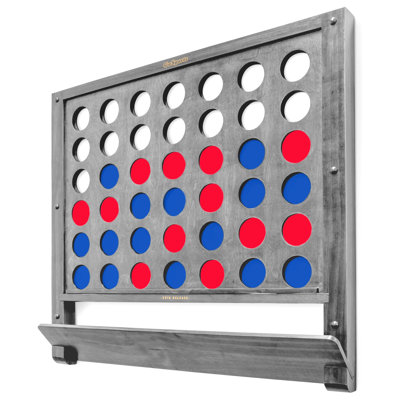  Gosports Wall Mounted Giant 4 In A Row Game - Jumbo 4 Connect Family Fun With Coins - Gray