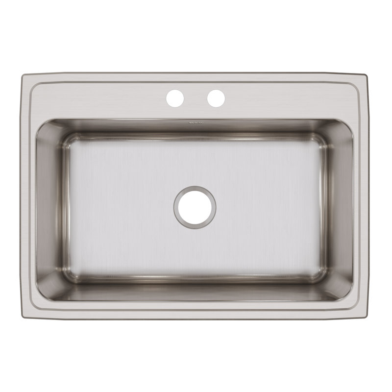 Évier de cuisine encastrable L 31 po x L 22 po avec ensemble de bonde et crépine à panier lustertone, 2 trous, Conception - 3