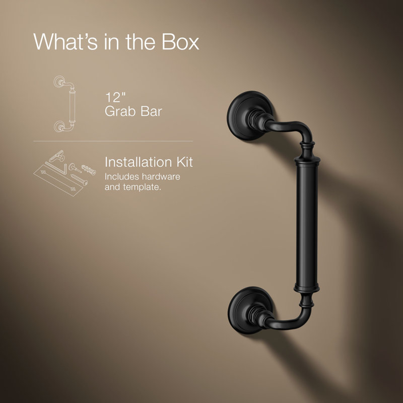 Artifacts Grab Bar, 12"W, Matte Black
