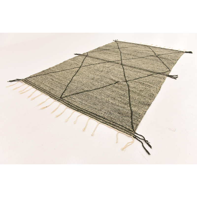 Tapis noir et blanc 6 x 9 Parra