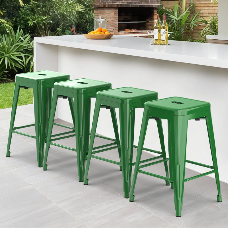 Tabouret de bar 24 po Kohki, Vert, Set of 2