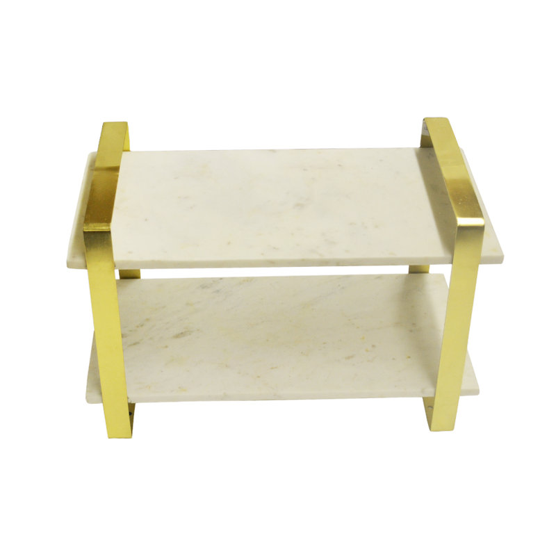 Table de bout en marbre avec rangement