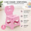 Ensemble de 2 chaises pliantes en plastique rose, pliables et peu encombrantes, idéales pour une utilisation intérieure et extérieure (salle de jeux, cuisine, terrasse, jardin, camping, pique-nique, événements, petits espaces).-274933104