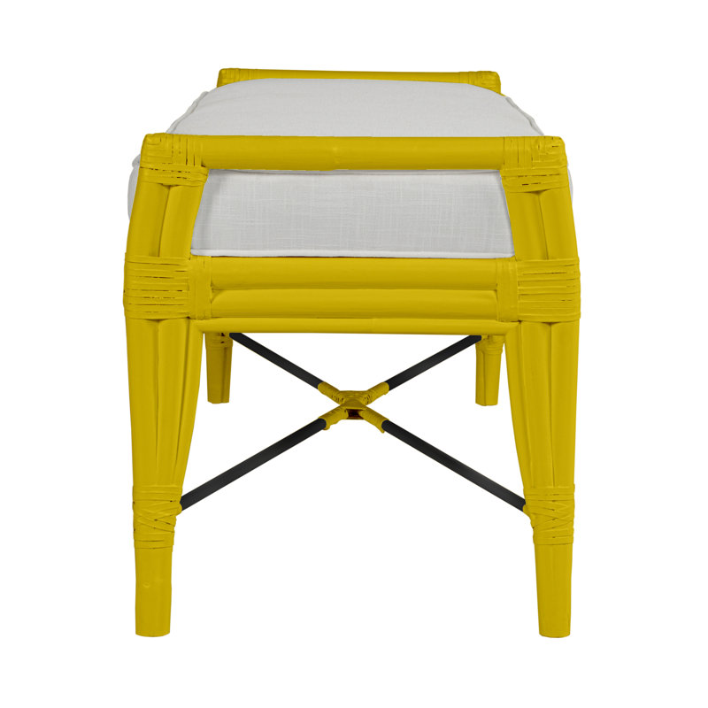 Malacca Upholstered Bench, Sunflower Yellow