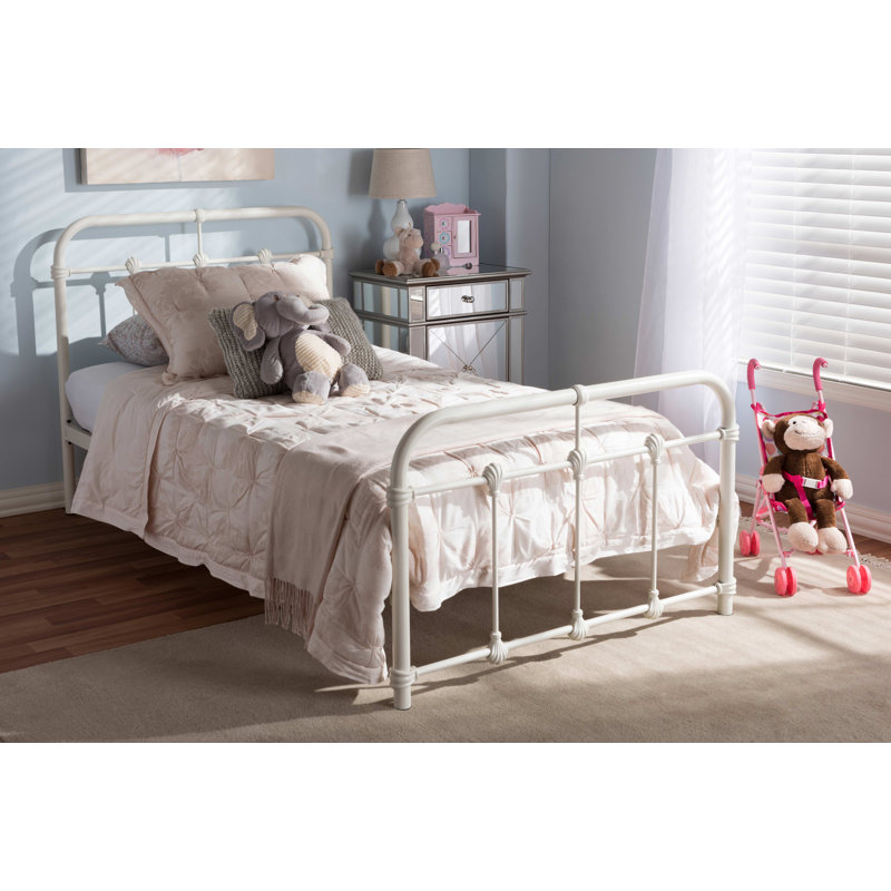 Johnathon Metal Bed, Twin, White