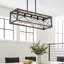 Luminaire suspendu de style campagnard industriel en bois rouge 32 po, lustre 5 lumières pour salle à manger, îlot de cuisine, décor de café (sans ampoules)