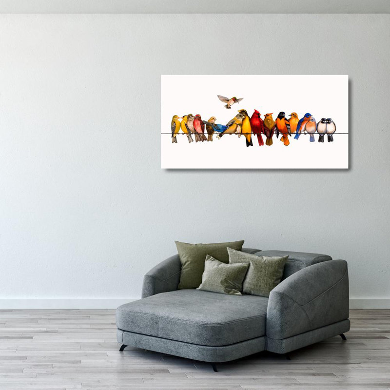 Large Bird Menagerie, 20" H x 40" W
