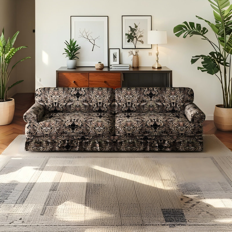 Canapé 93,7 po 4 places en chenille, H 33 po x l 93 po x P 38 po, Black