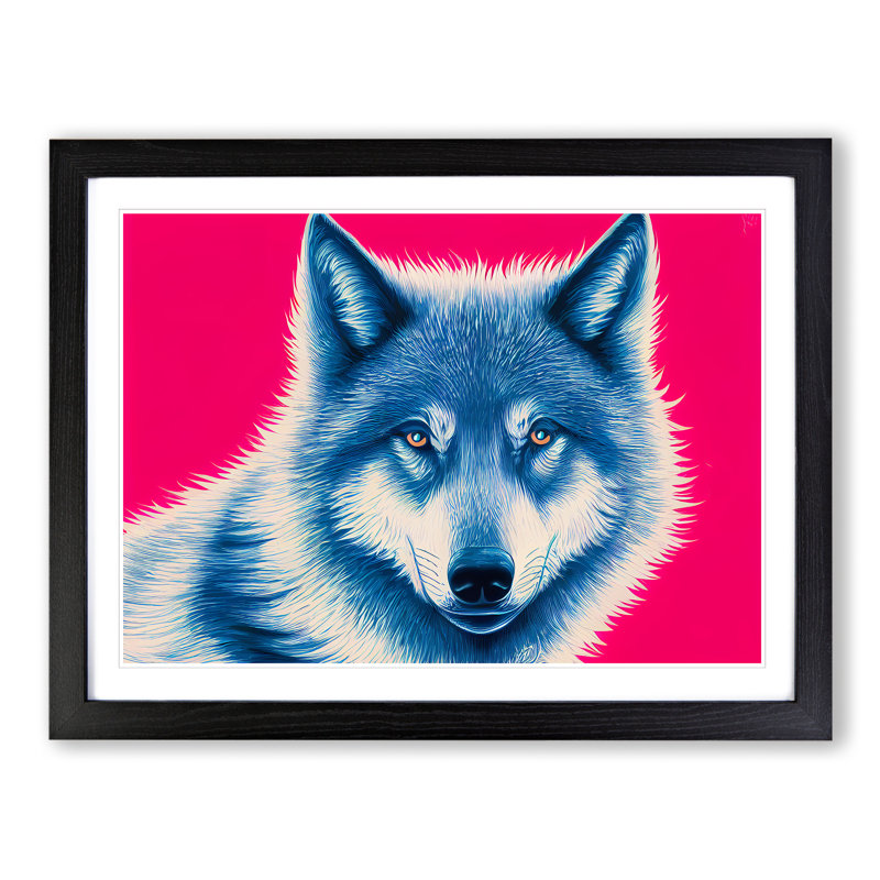 Modern Wolf - Framed Print, Black Framed, 25cm H x 34cm W x 2cm D