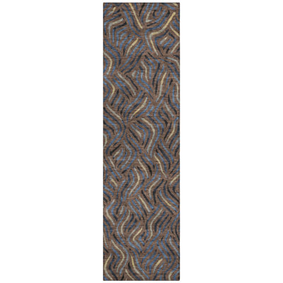 Machine Washable Indoor/Outdoor Chantille ACN2474 Abstract Rug