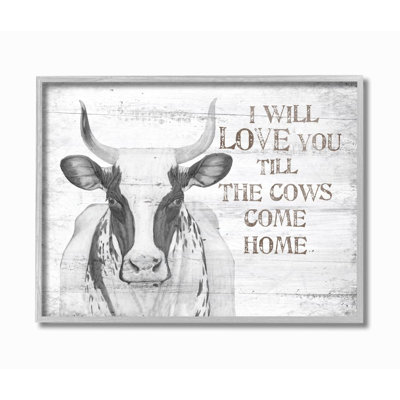 «Love Till the Cows Come Home Gray Farm Rustic Design» par the Evening Evening Post - impression d'art graphique