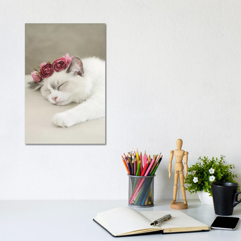Sleepy Kitty by Monika Strigel - Wrapped Canvas Print, 20.32 cm H x 30.48 cm W