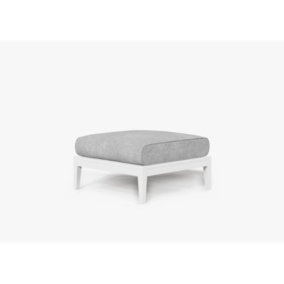 Charcoal Aluminum Outdoor Ottoman; Palisades Cream