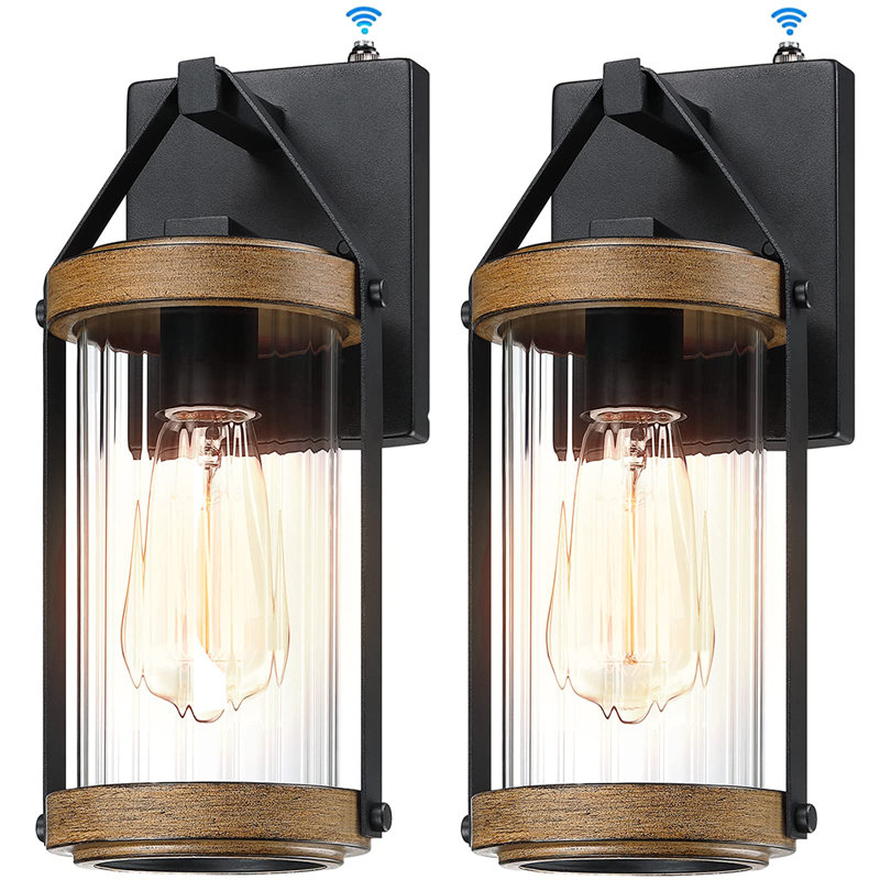 2 Pack Dusk to Dawn Sensor Outdoor Wall Lights Waterproof Porch Lights Rustic Outdoor Garage Lights Wall Mounted for House Patio Front Door